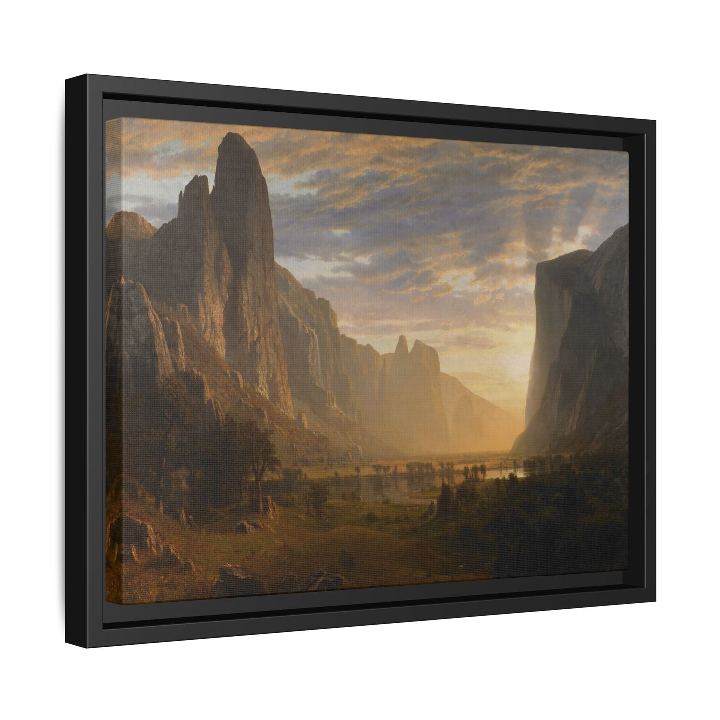 Bierstadt, Albert - Looking Down Yosemite Valley (1865) - Matte Canvas, Framed
