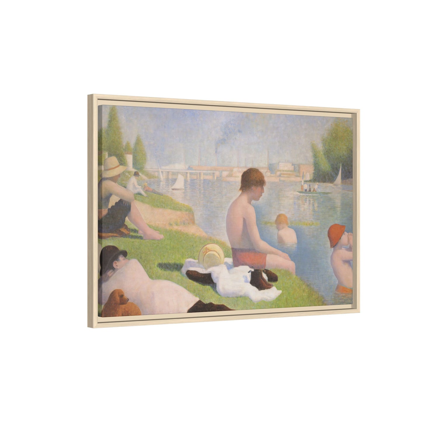 Seurat, Georges - Bathers at Asnières (1884) - Matte Canvas, Framed