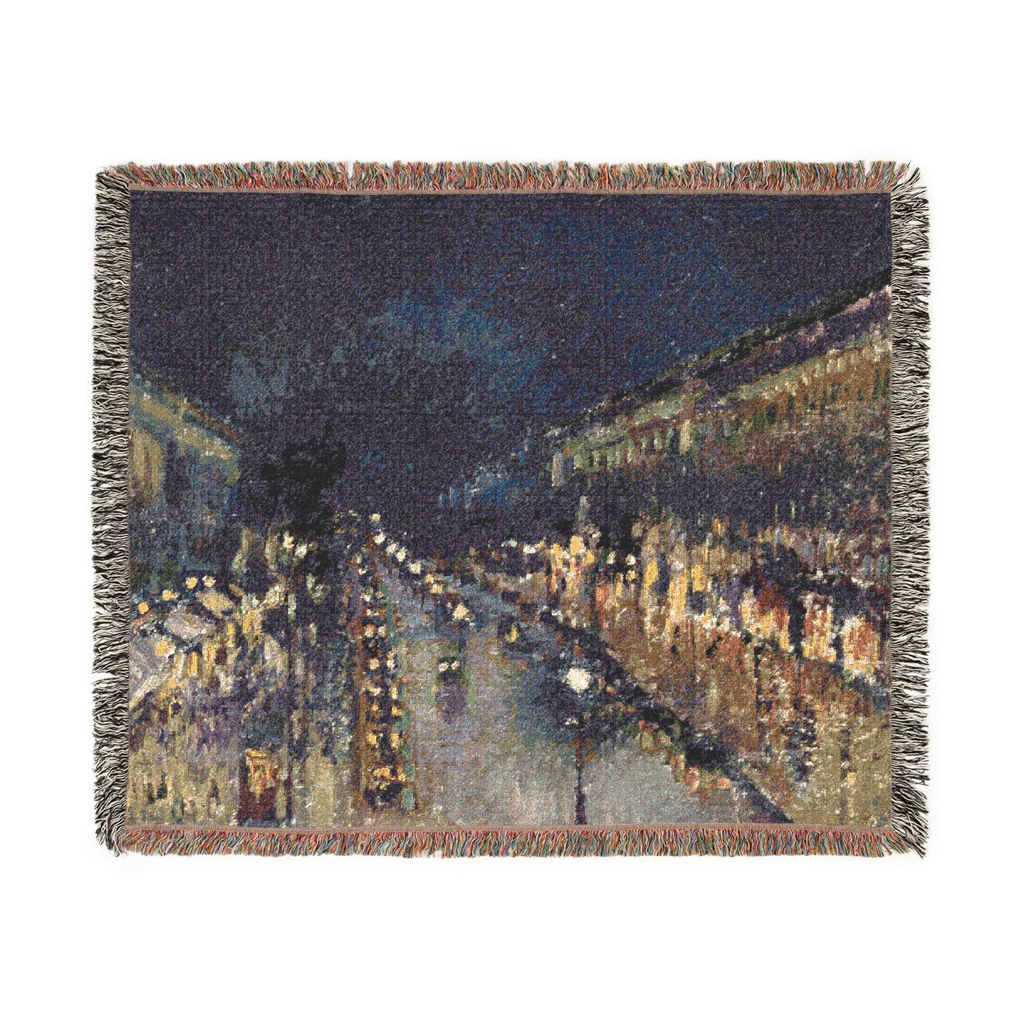 Pissarro, Camille - The Boulevard Montmartre At Night (1897) - Woven Blanket