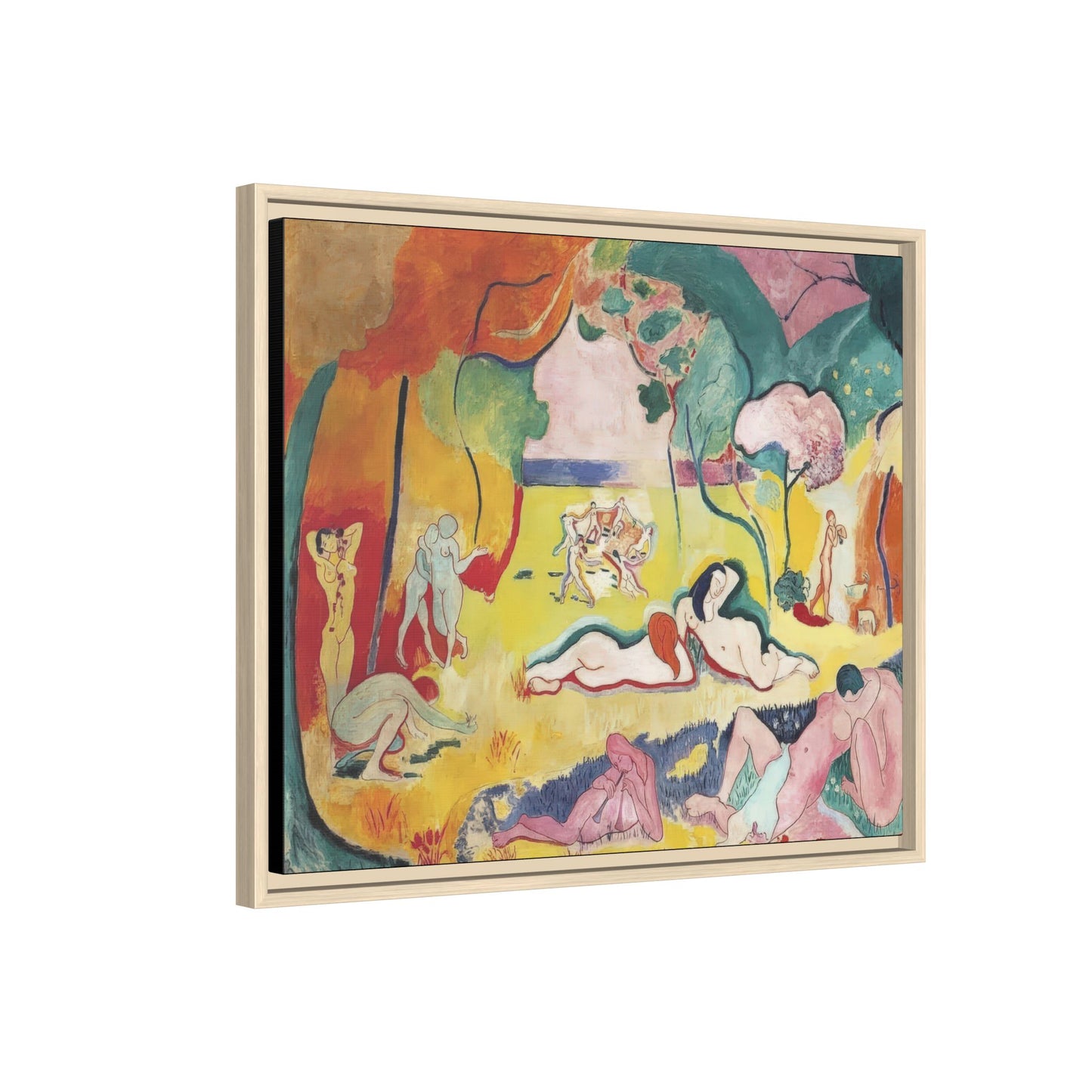 Matisse, Henri - The Joy of Life (1905) - Matte Canvas, Framed