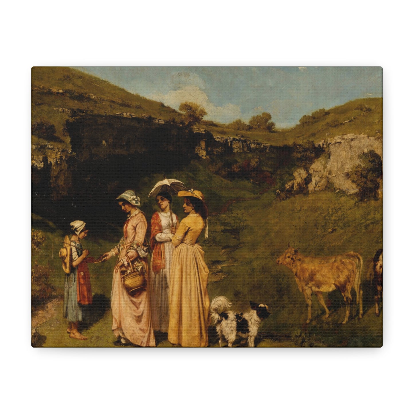 Courbet, Gustave - Young Ladies of the Village (1851) - Canvas Block, unframed