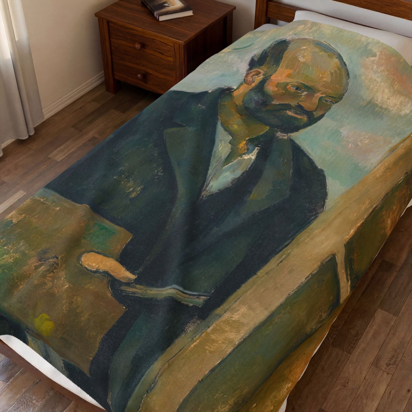 Cézanne, Paul - Portrait of the Artist with a Palette (1890) - Velveteen Plush Blanket
