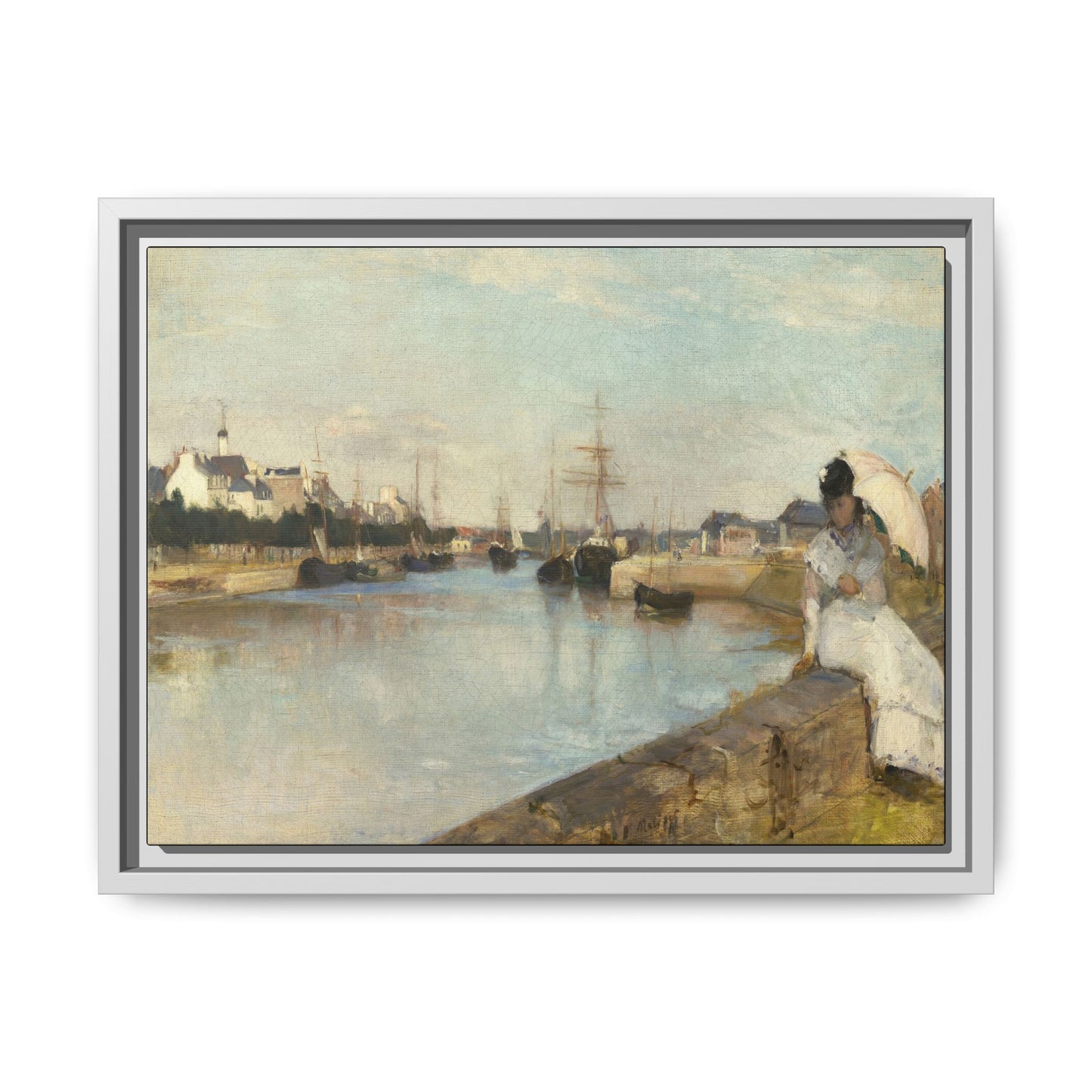 Morisot, Berthe - The Harbor at Lorient (1869) - Matte Canvas, Framed