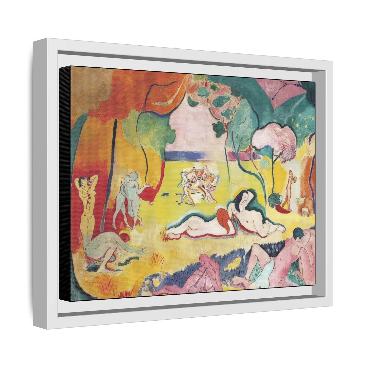 Matisse, Henri - The Joy of Life (1905) - Matte Canvas, Framed