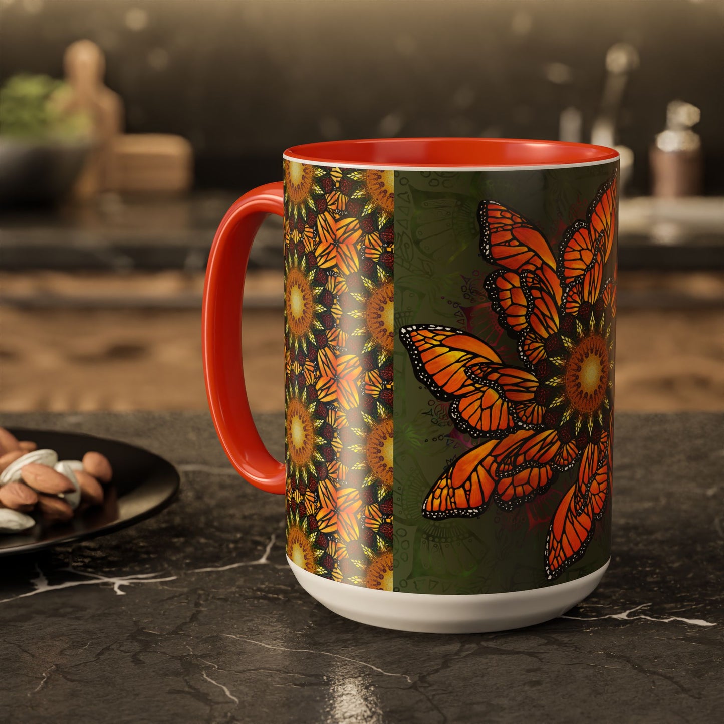 Pacio, Adam - Monarch Butterfly Mandala - Colorful Accent Mugs