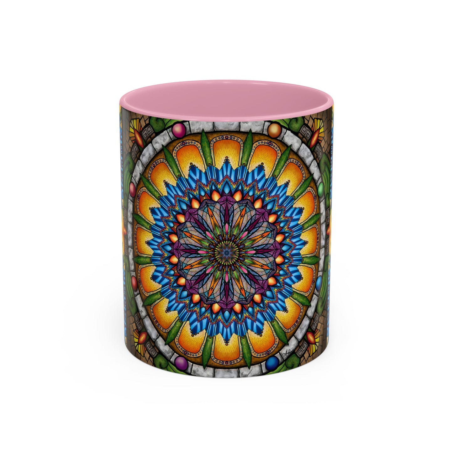 Pacio, Adam - Emerald Arrows Mandala - Colorful Accent Mugs