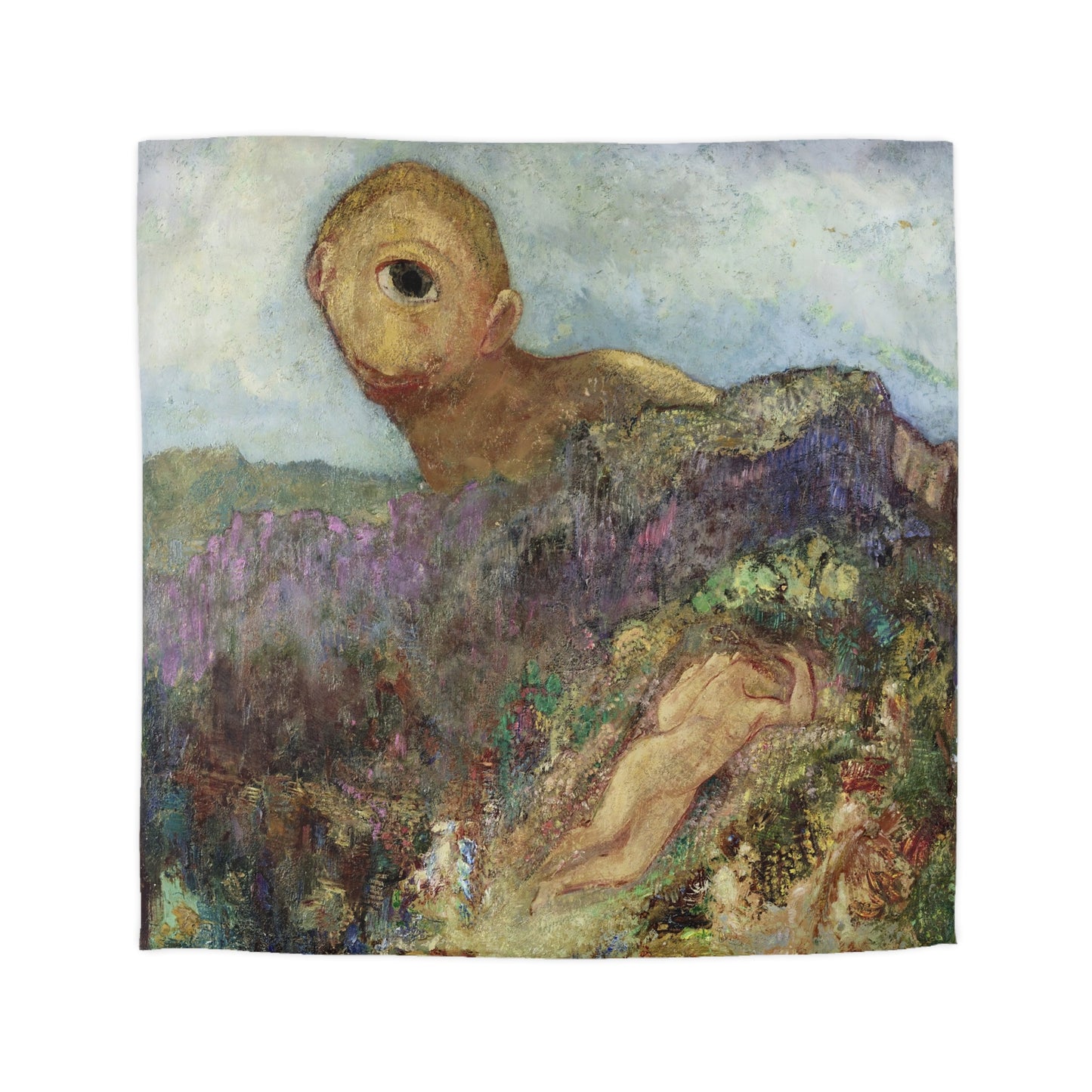 Redon, Odilon - The Cyclops (1914) - Microfiber Duvet Cover
