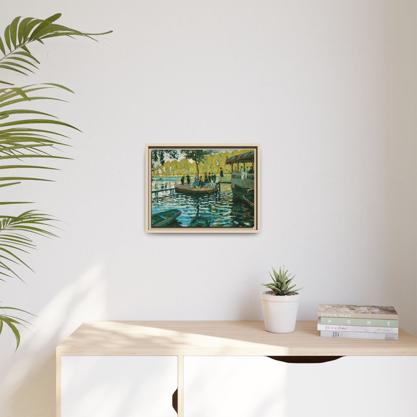 Monet, Claude - La Grenouillere (1869) - Matte Canvas, Framed