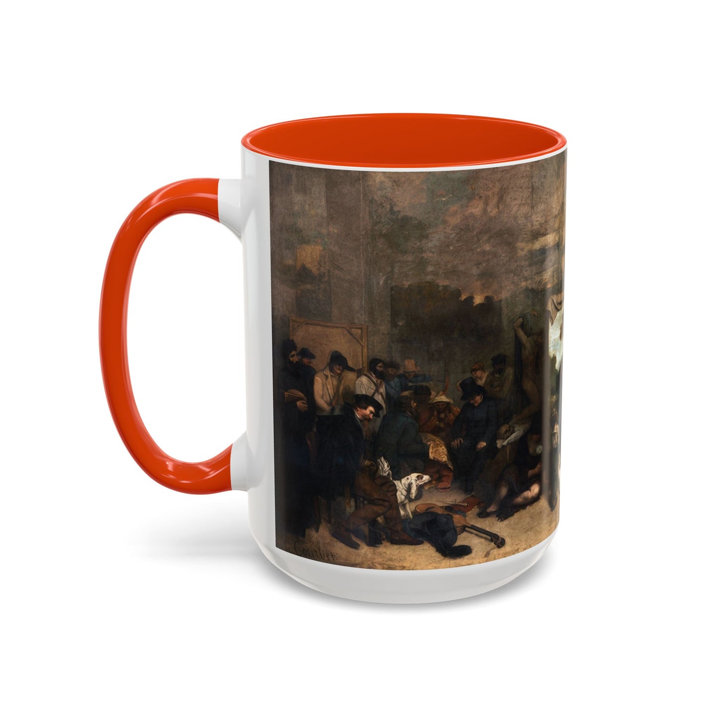 Courbet, Gustave - The Painter’s Studio (1855) - Colorful Accent Mugs