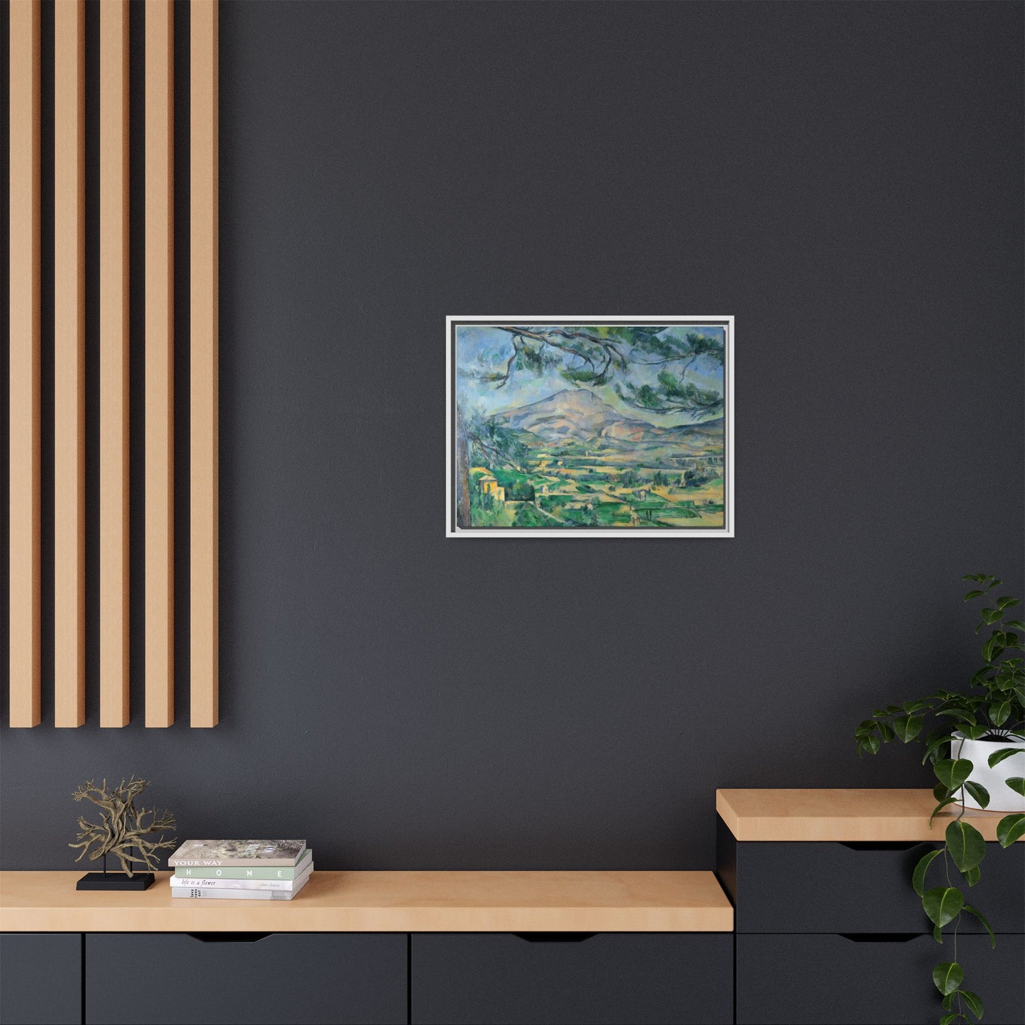 Cézanne, Paul - Mont Sainte-Victoire with Large Pine (1887) - Matte Canvas, Framed