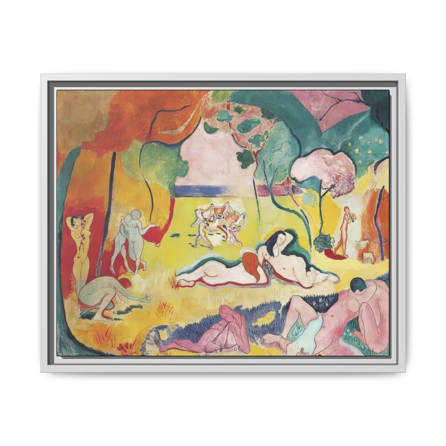 Matisse, Henri - The Joy of Life (1905) - Matte Canvas, Framed