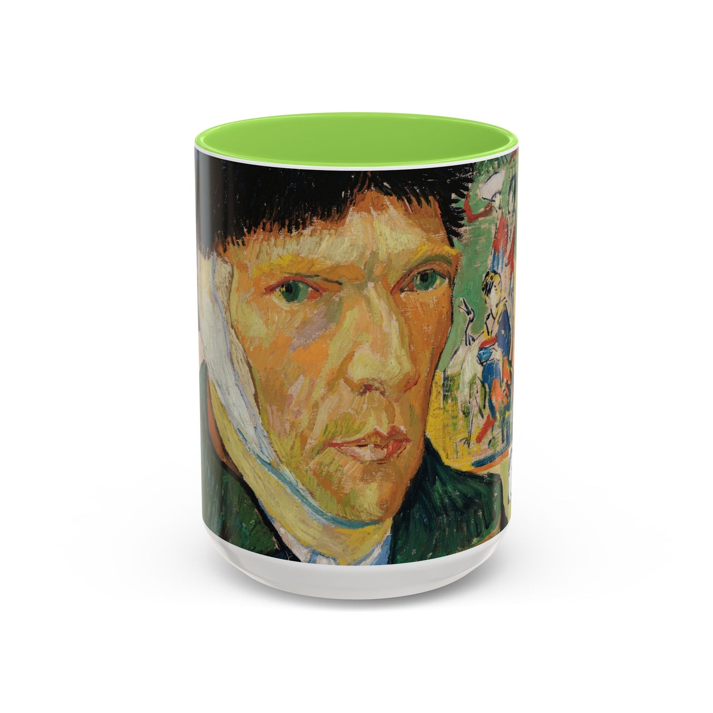 Van Gogh, Vincent - Self Portrait with Bandaged Ear (1889) - Colorful Accent Mugs
