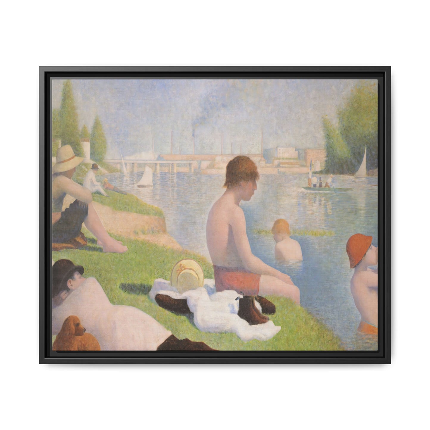 Seurat, Georges - Bathers at Asnières (1884) - Matte Canvas, Framed