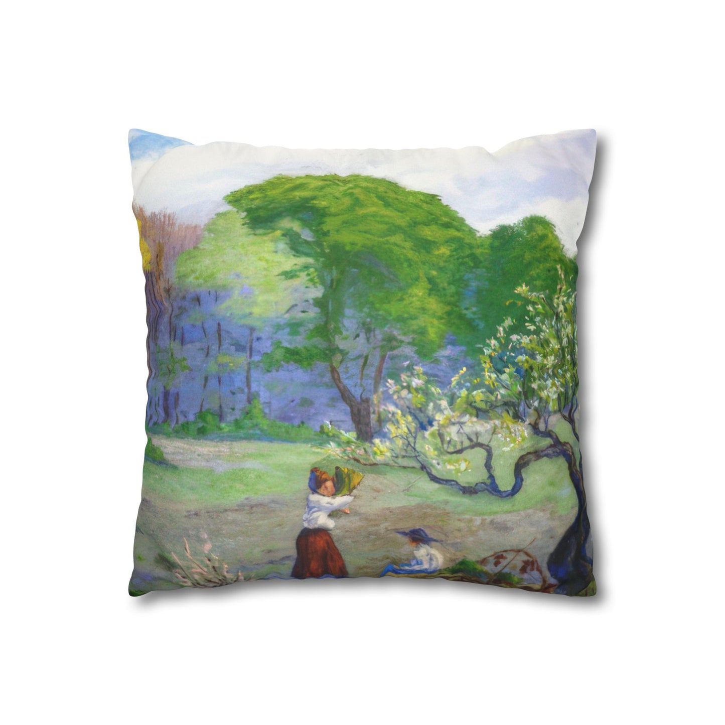 Ranson, Paul - Picking Flowers (1890) - Suede Square Pillowcase