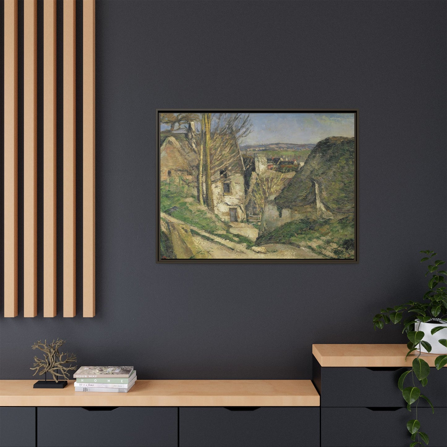 Cézanne, Paul - The House of the Hanged Man, Auvers-sur-Oise (1874) - Matte Canvas, Framed