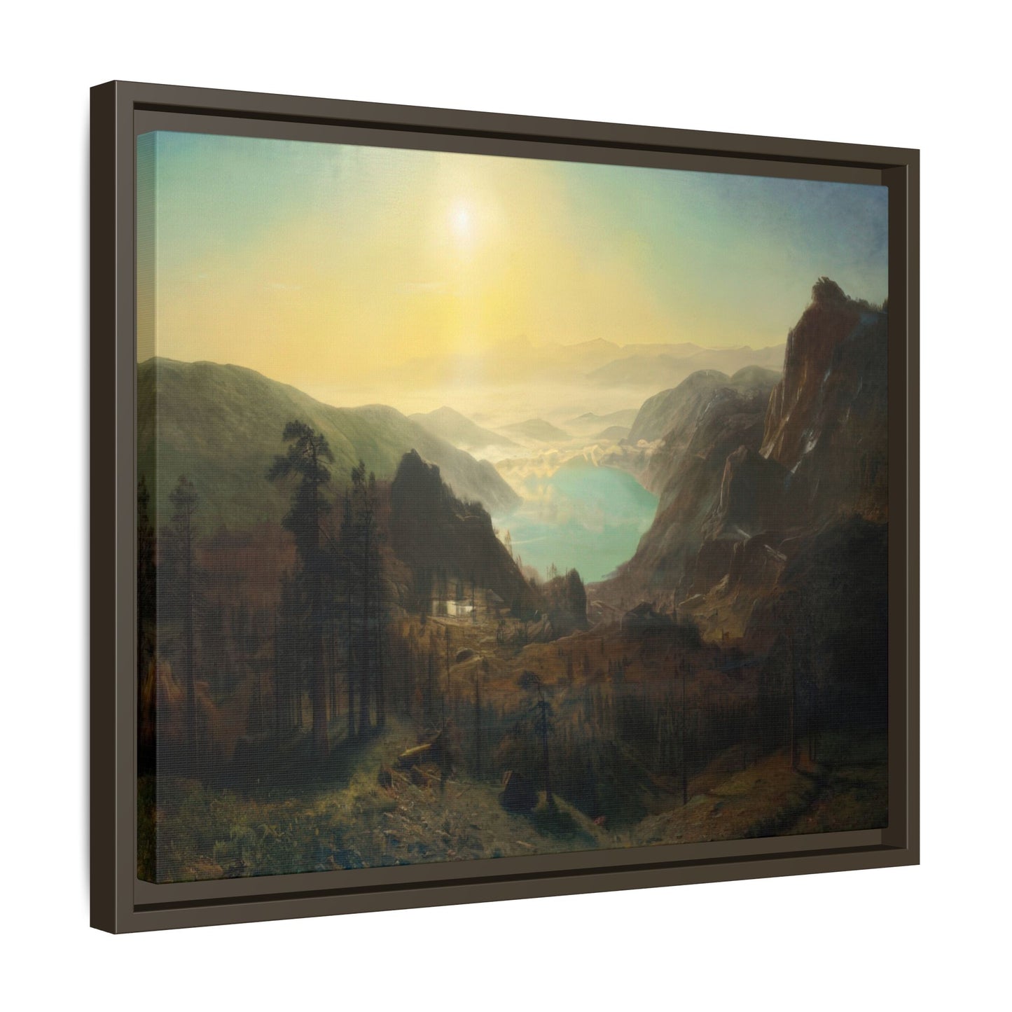 Bierstadt, Albert - Donner Lake from the Summit (1873) - Matte Canvas, Framed