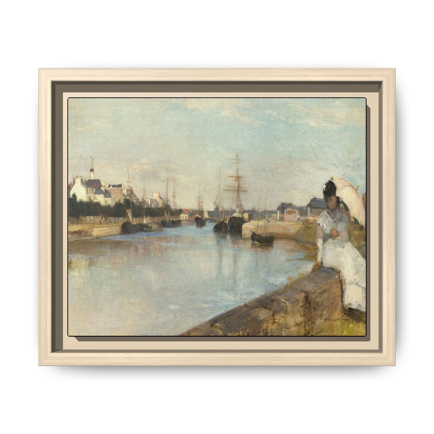 Morisot, Berthe - The Harbor at Lorient (1869) - Matte Canvas, Framed