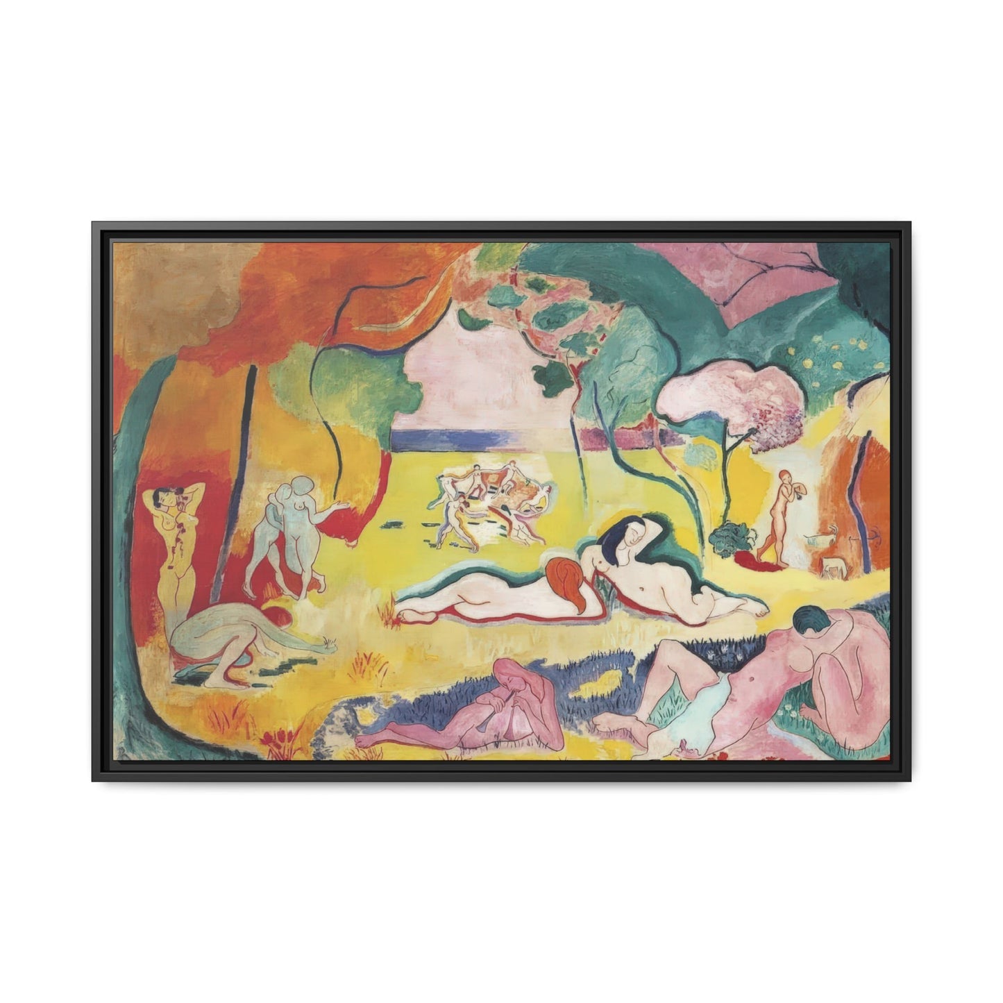 Matisse, Henri - The Joy of Life (1905) - Matte Canvas, Framed