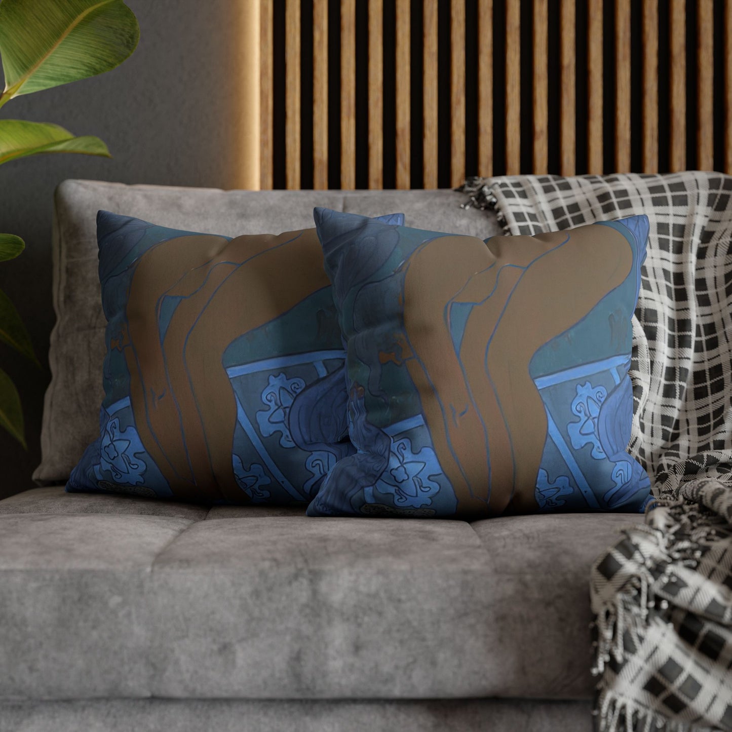 Ranson, Paul - The Blue Bather (1891) - Suede Square Pillowcase