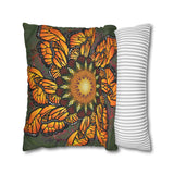 Monarch Butterfly Mandala - Faux Suede Square Pillowcase