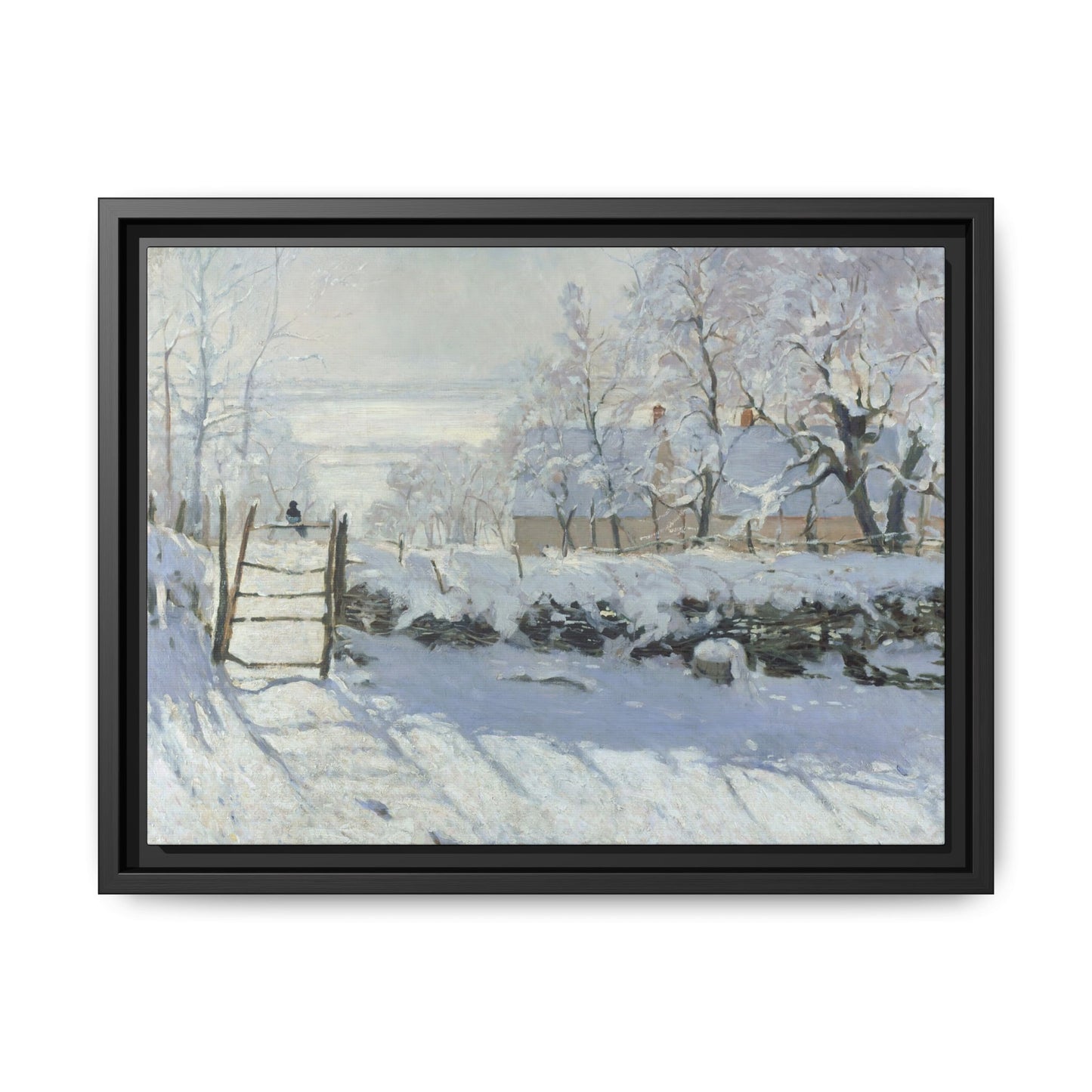 Monet, Claude - The Magpie (1868) - Matte Canvas, Framed