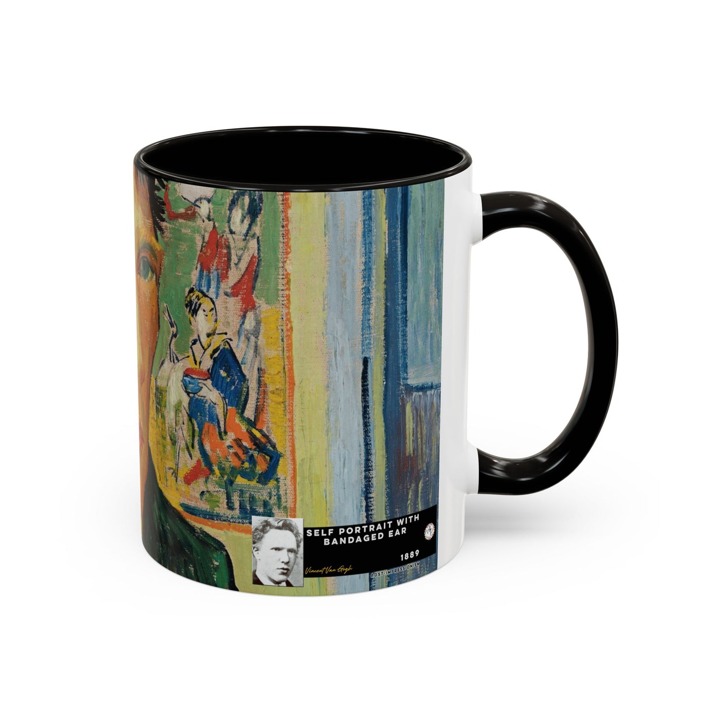 Van Gogh, Vincent - Self Portrait with Bandaged Ear (1889) - Colorful Accent Mugs