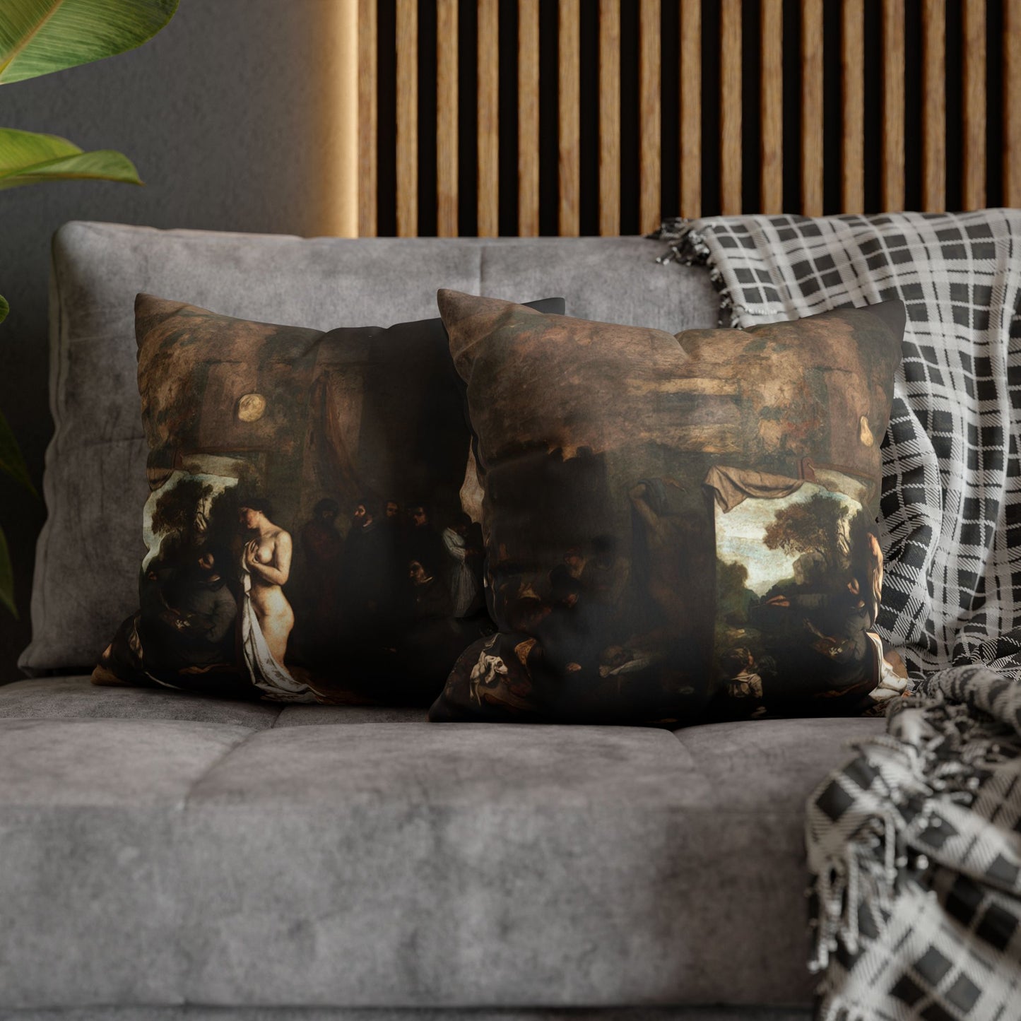 Courbet, Gustave - The Painter’s Studio (1855) - Suede Square Pillowcase