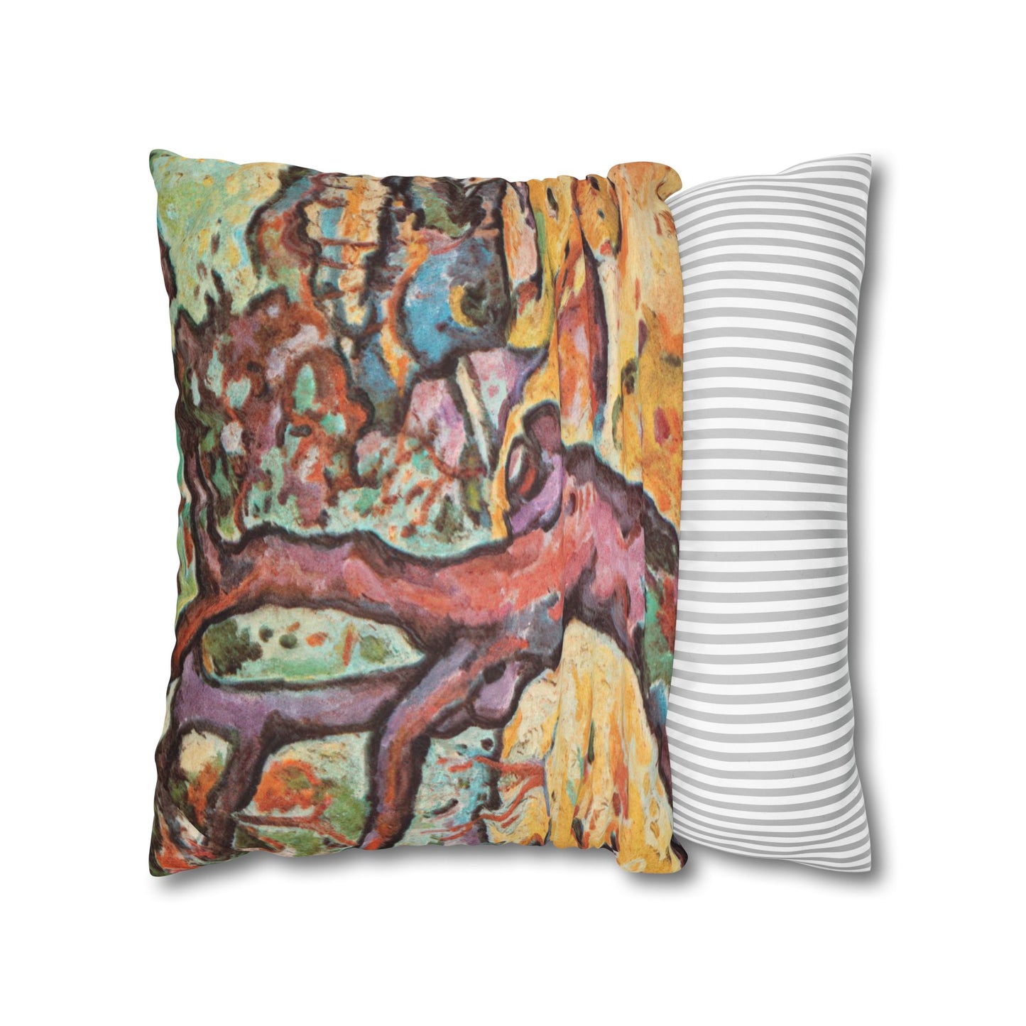 Braque, Georges - Olive Tree near L'Estaque (1906) - Suede Square Pillowcase