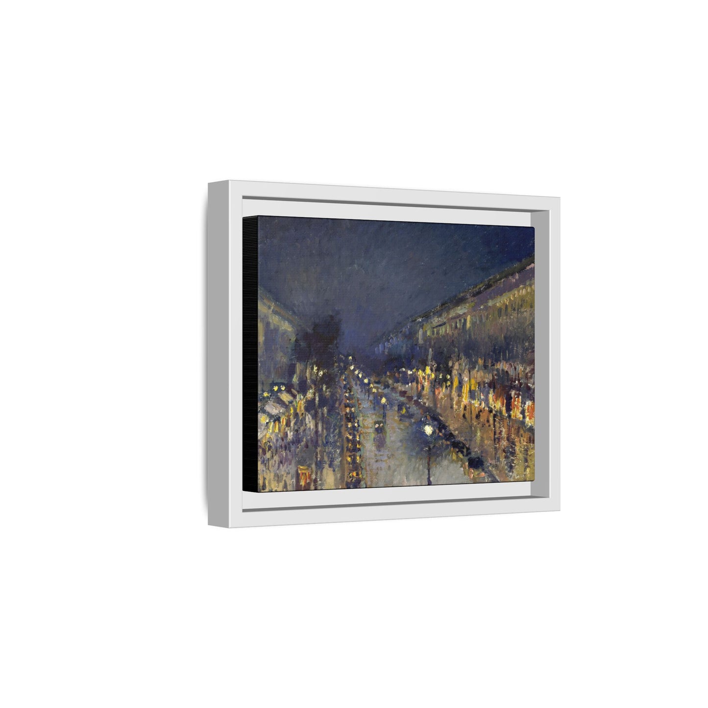 Pissarro, Camille - The Boulevard Montmartre At Night (1897) - Matte Canvas, Framed