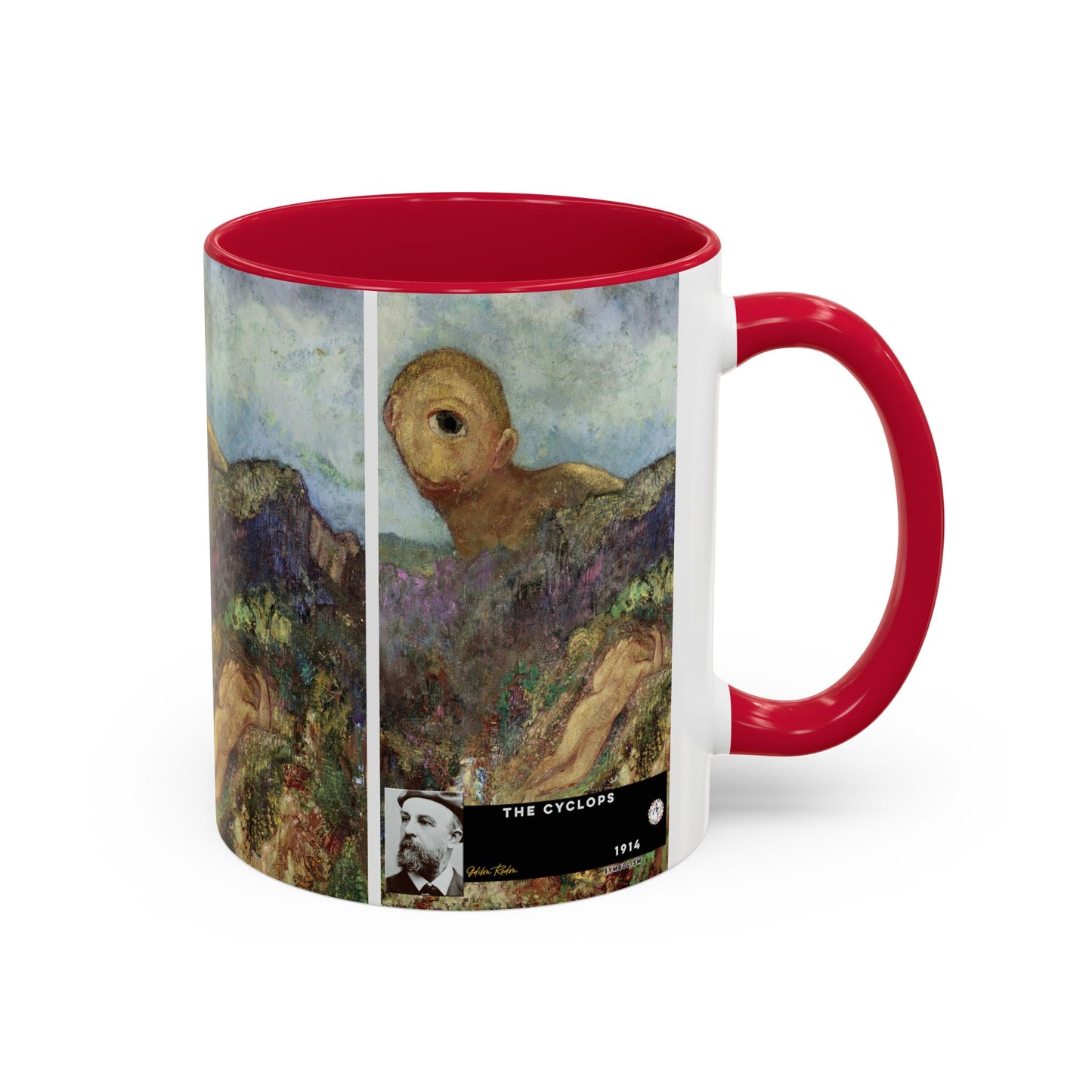 Redon, Odilon - The Cyclops (1914) - Colorful Accent Mugs