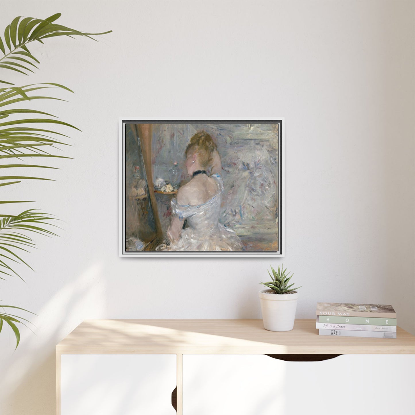 Morisot, Berthe - Woman at Her Toilette (1880) - Matte Canvas, Framed