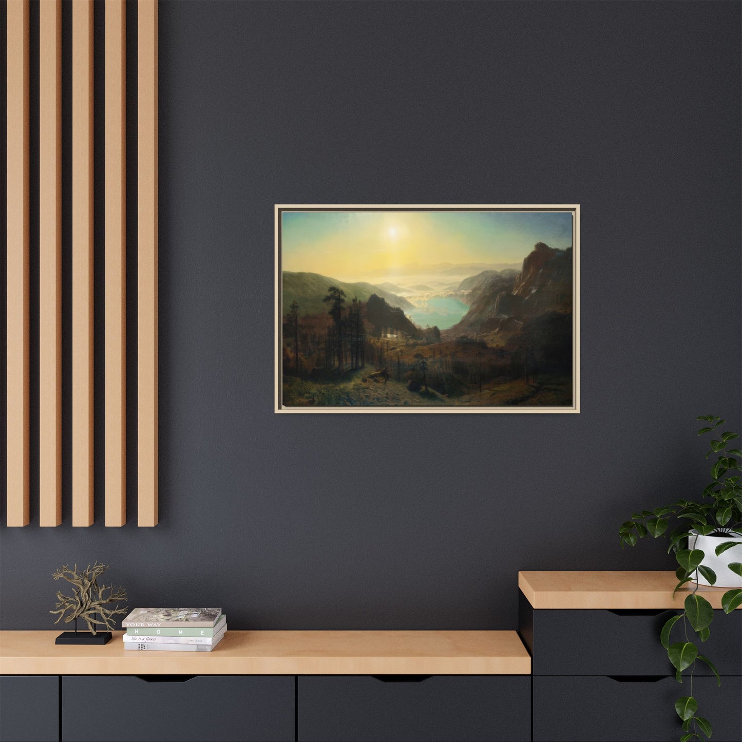 Bierstadt, Albert - Donner Lake from the Summit (1873) - Matte Canvas, Framed
