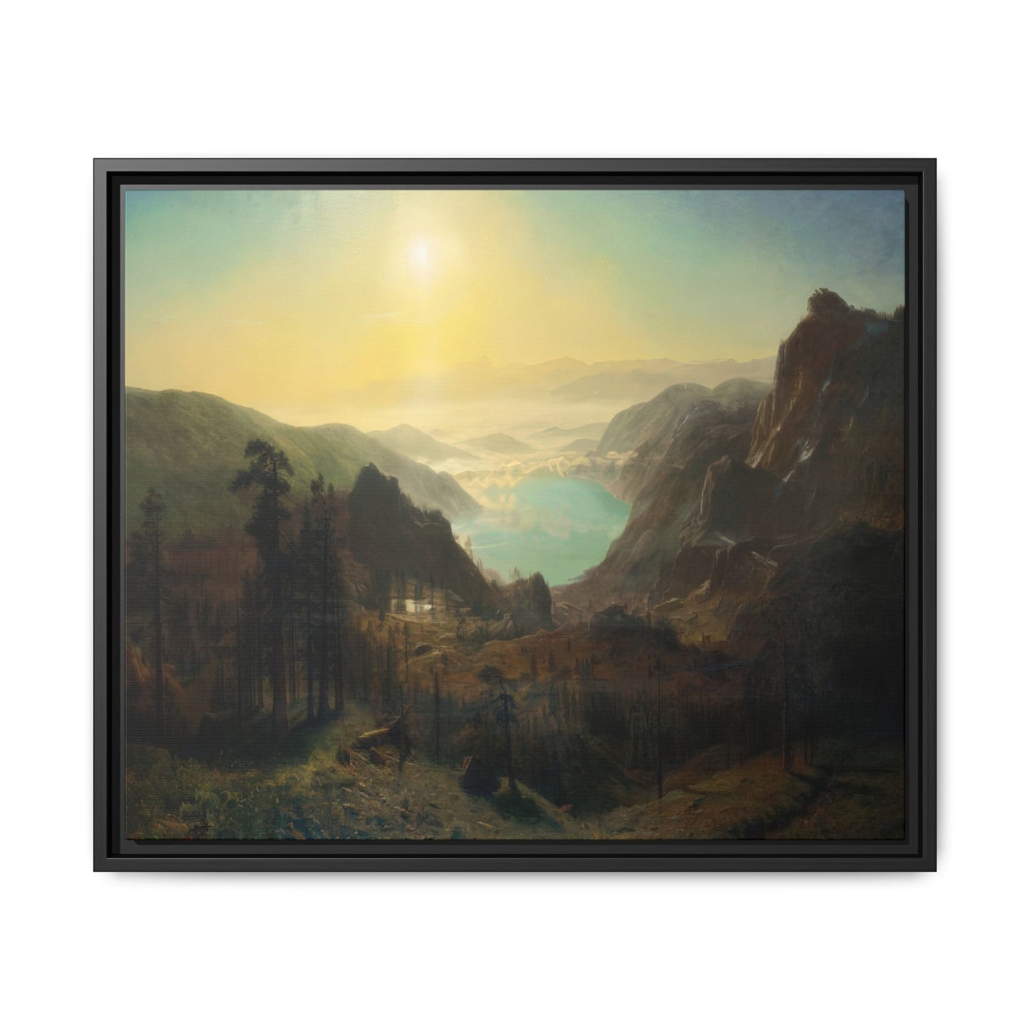 Bierstadt, Albert - Donner Lake from the Summit (1873) - Matte Canvas, Framed