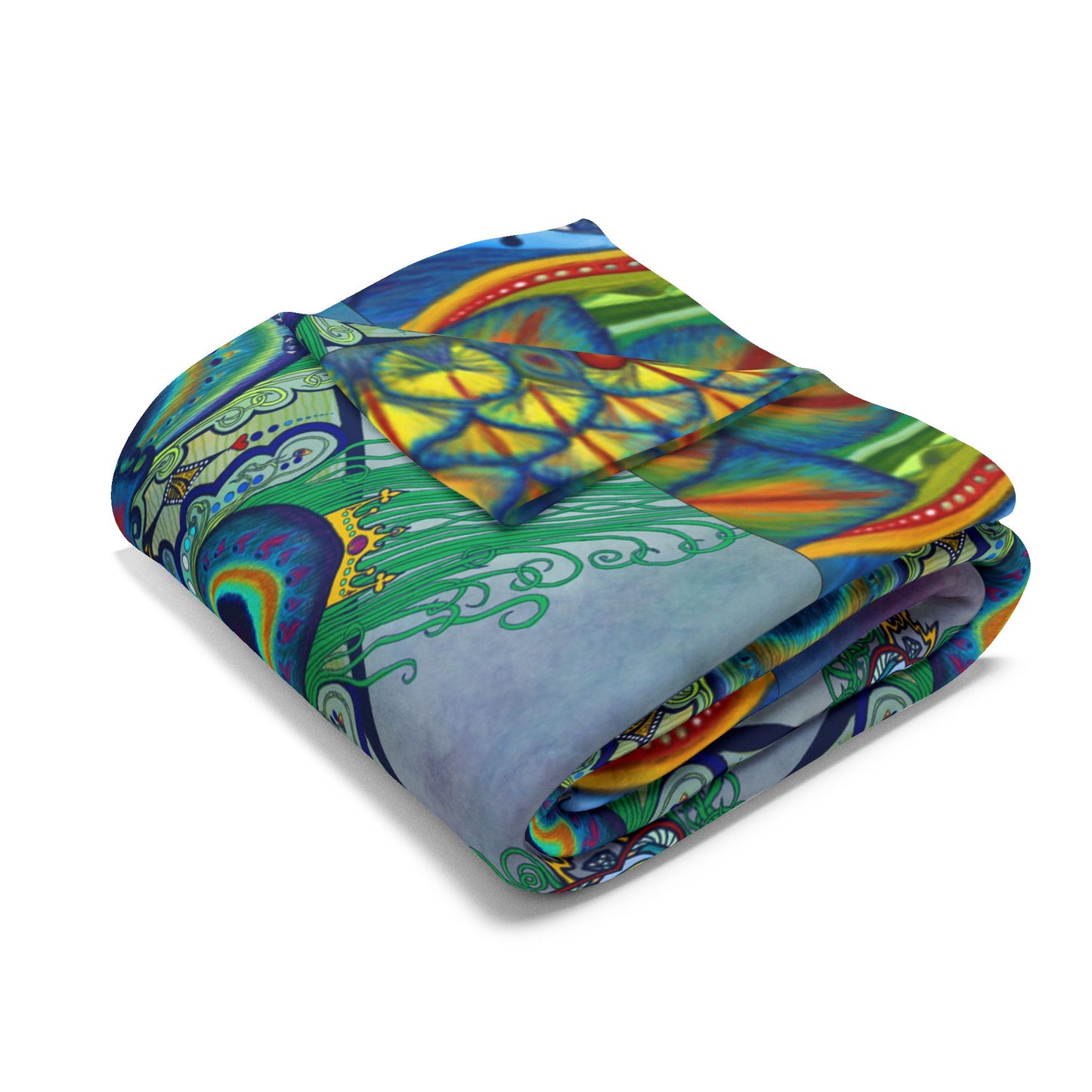 Melek Taus Mandala - Arctic Fleece Blanket