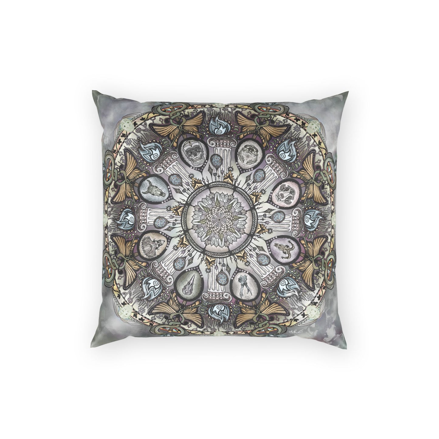 Pacio, Adam - Memento Mori Mandala - Poly Velvet Pillow