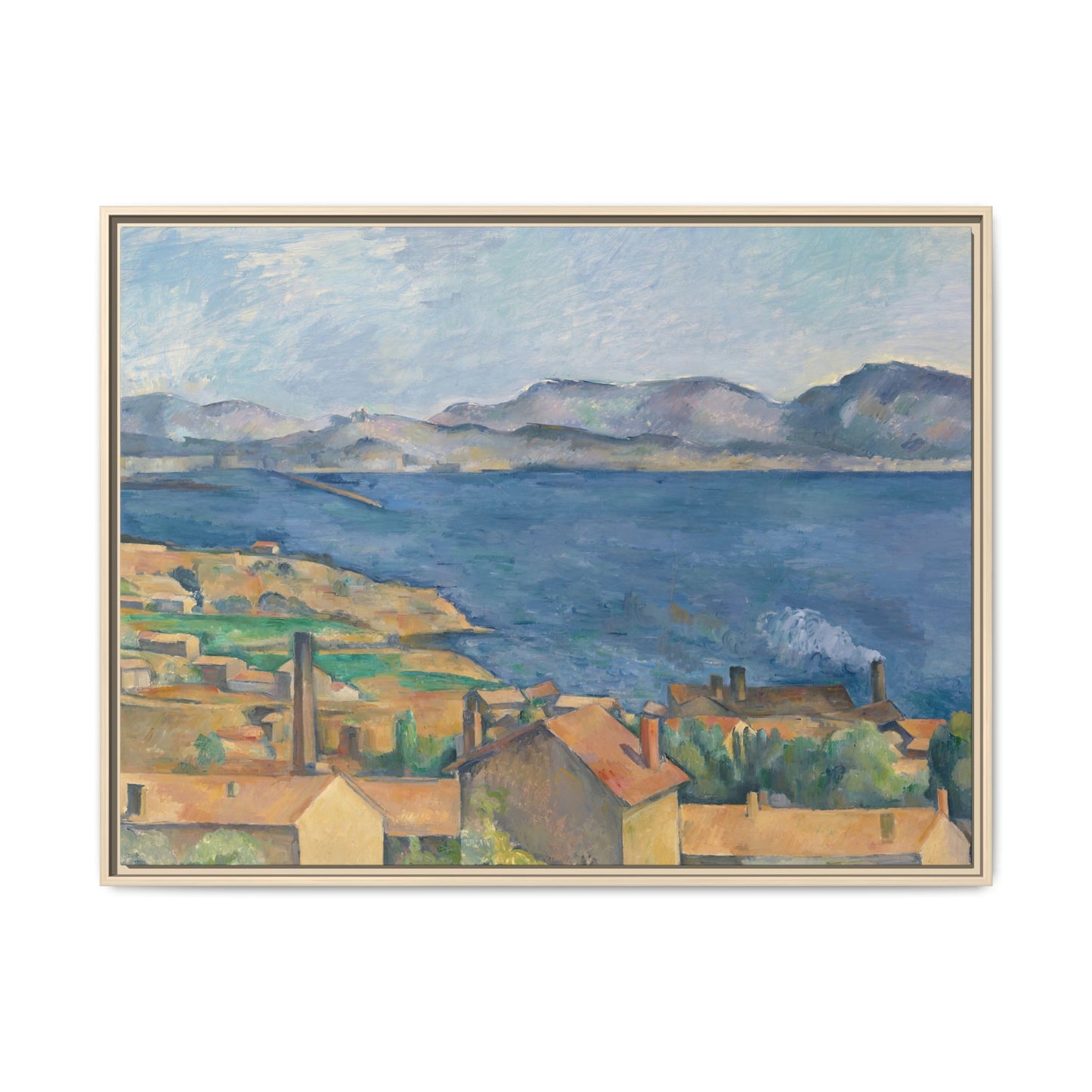 Cézanne, Paul - The Bay of Marseille, Seen from L'Estaque (1885) - Matte Canvas, Framed
