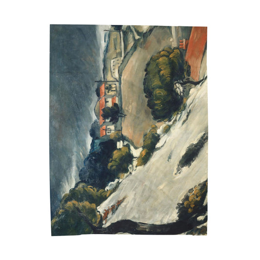 Cézanne, Paul - L’Estaque, Melting Snow (1870) - Velveteen Plush Blanket