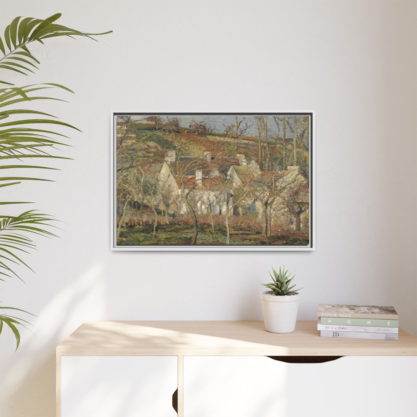 Pissarro, Camille - Red Roofs, Corner of a Village in Winter (1877) - Matte Canvas, Framed
