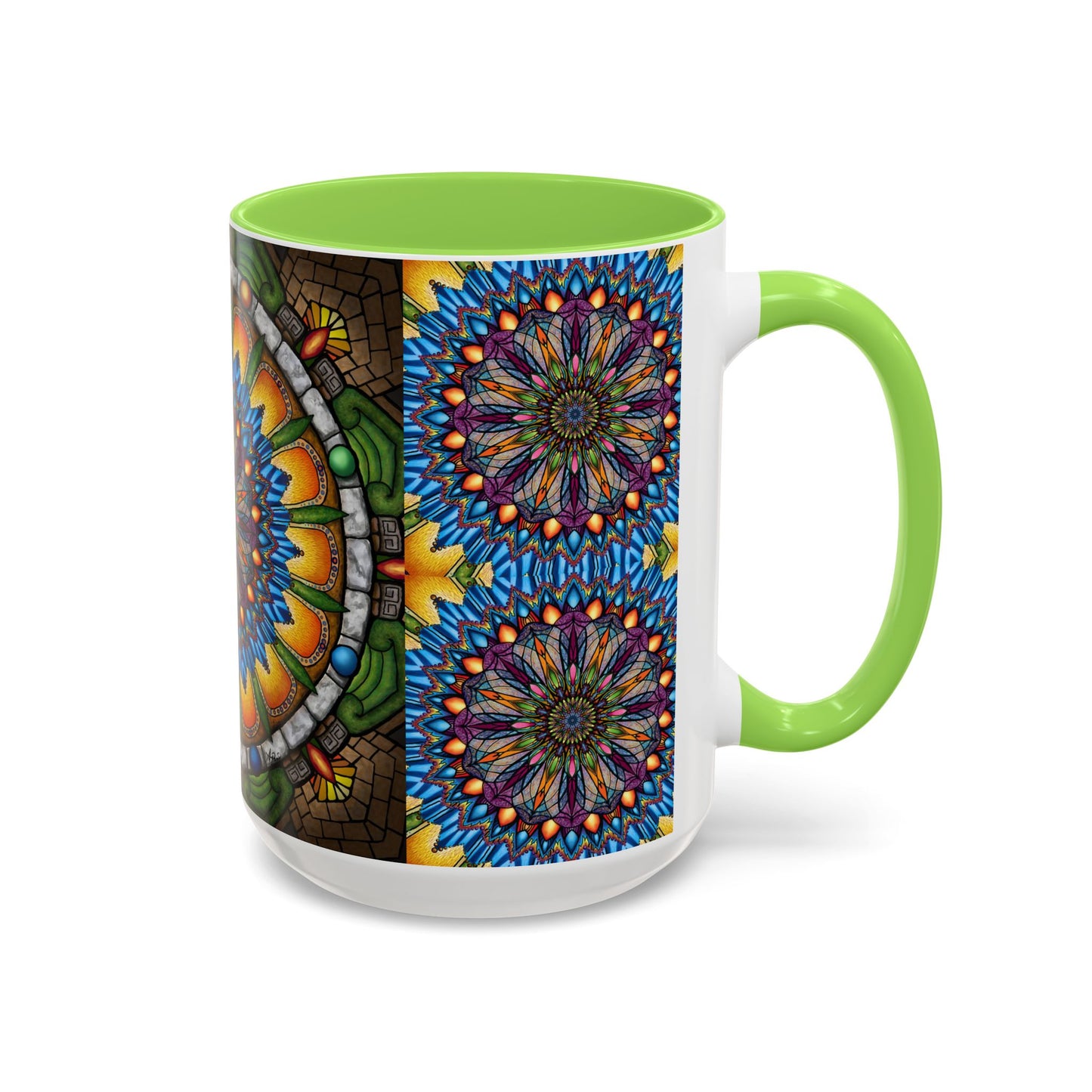 Pacio, Adam - Emerald Arrows Mandala - Colorful Accent Mugs