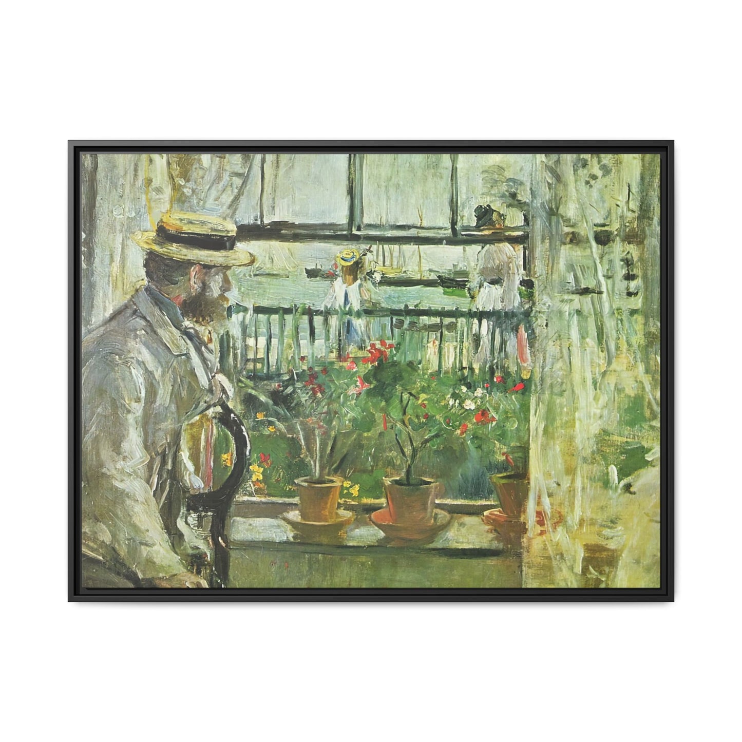 Morisot, Berthe - Eugene Manet on the Isle of Wight (1875) - Matte Canvas, Framed