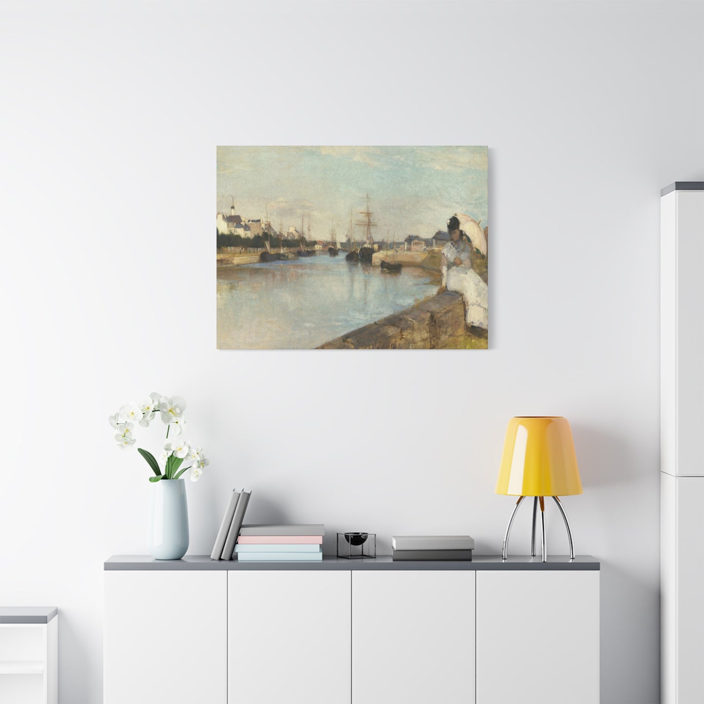 Morisot, Berthe - The Harbor at Lorient (1869) - Canvas Block, unframed