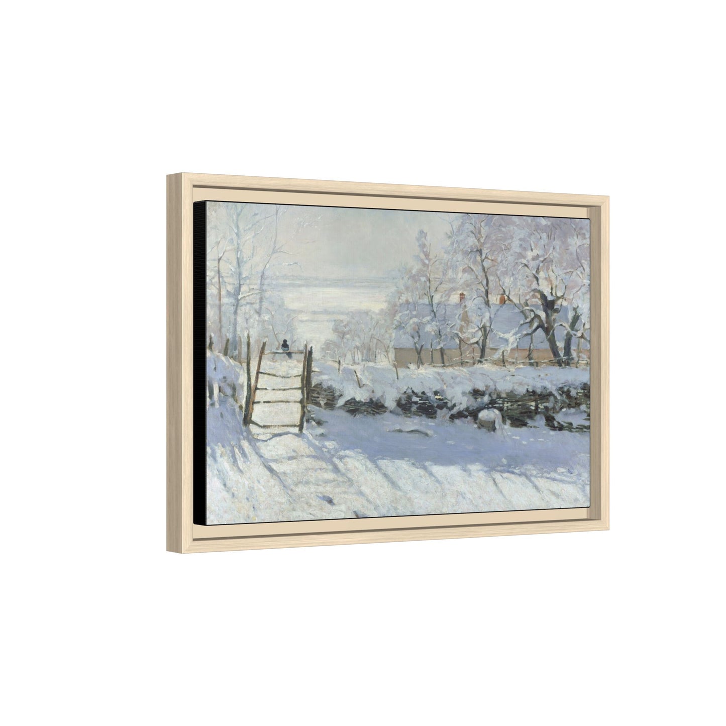 Monet, Claude - The Magpie (1868) - Matte Canvas, Framed
