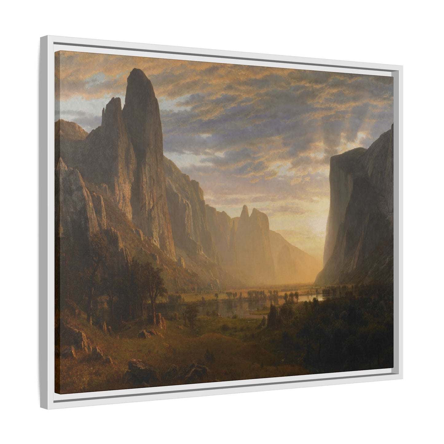 Bierstadt, Albert - Looking Down Yosemite Valley (1865) - Matte Canvas, Framed