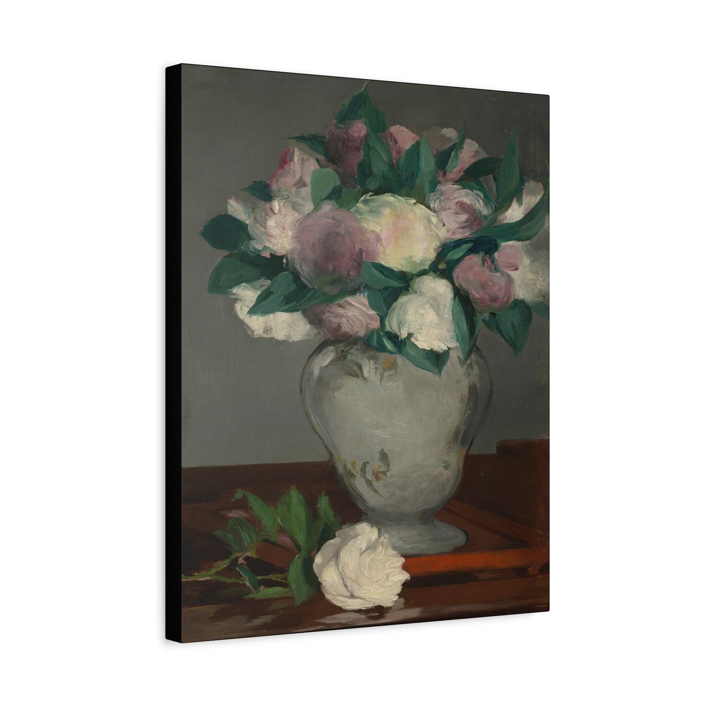 Manet, Édouard - Peonies (1864) - Canvas Block, unframed