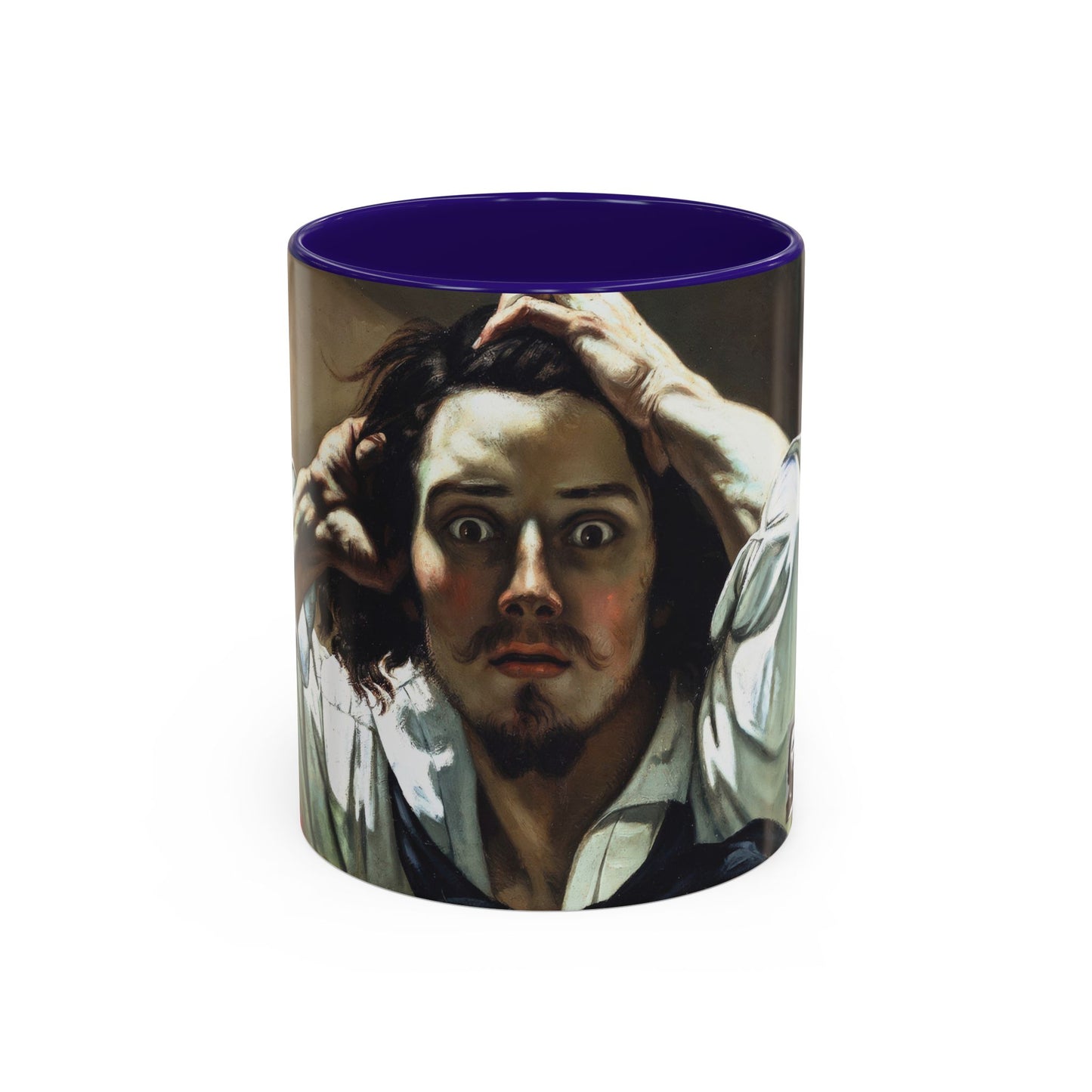 Courbet, Gustave - The Desperate Man (1843) - Colorful Accent Mugs