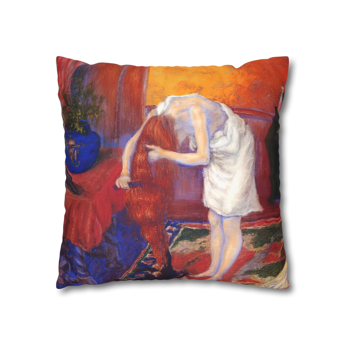 Ranson, Paul - The Golden Head of Hair (1909) - Suede Square Pillowcase