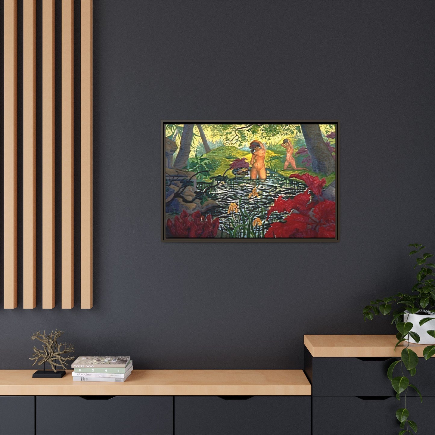 Ranson, Paul - The Lotus Bather (1906) - Matte Canvas, Framed