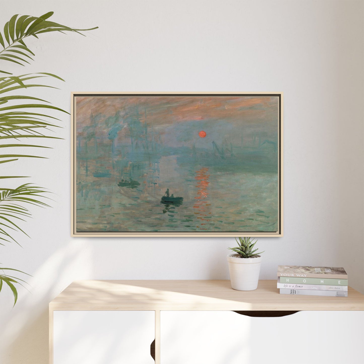 Monet, Claude - Impression, Sunrise (1872) - Matte Canvas, Framed