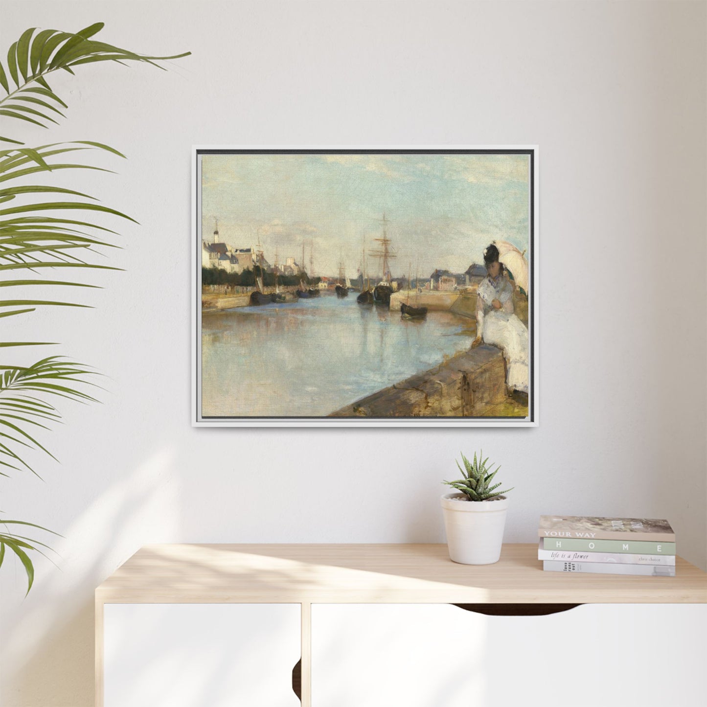 Morisot, Berthe - The Harbor at Lorient (1869) - Matte Canvas, Framed