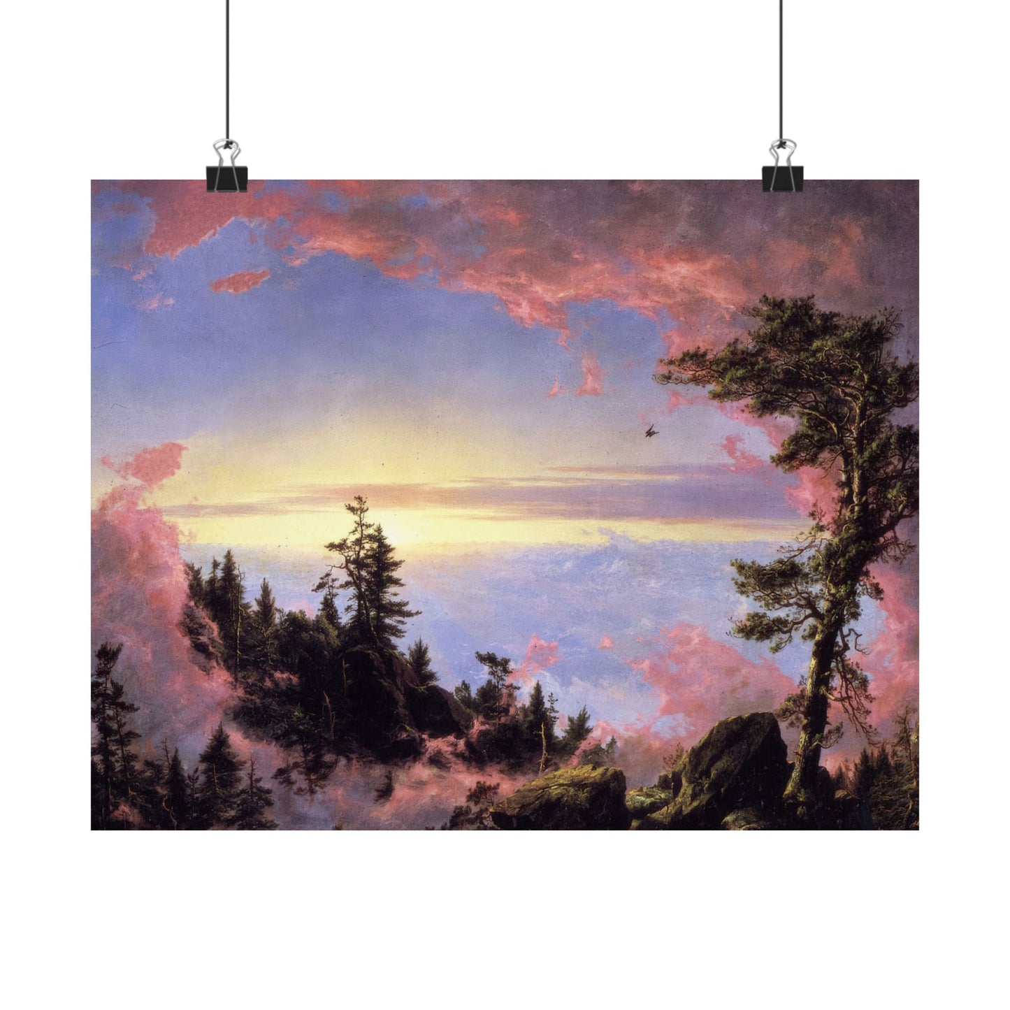 Church, Frederic Edwin - Above the Clouds at Sunrise  (1849) - Satin Posters